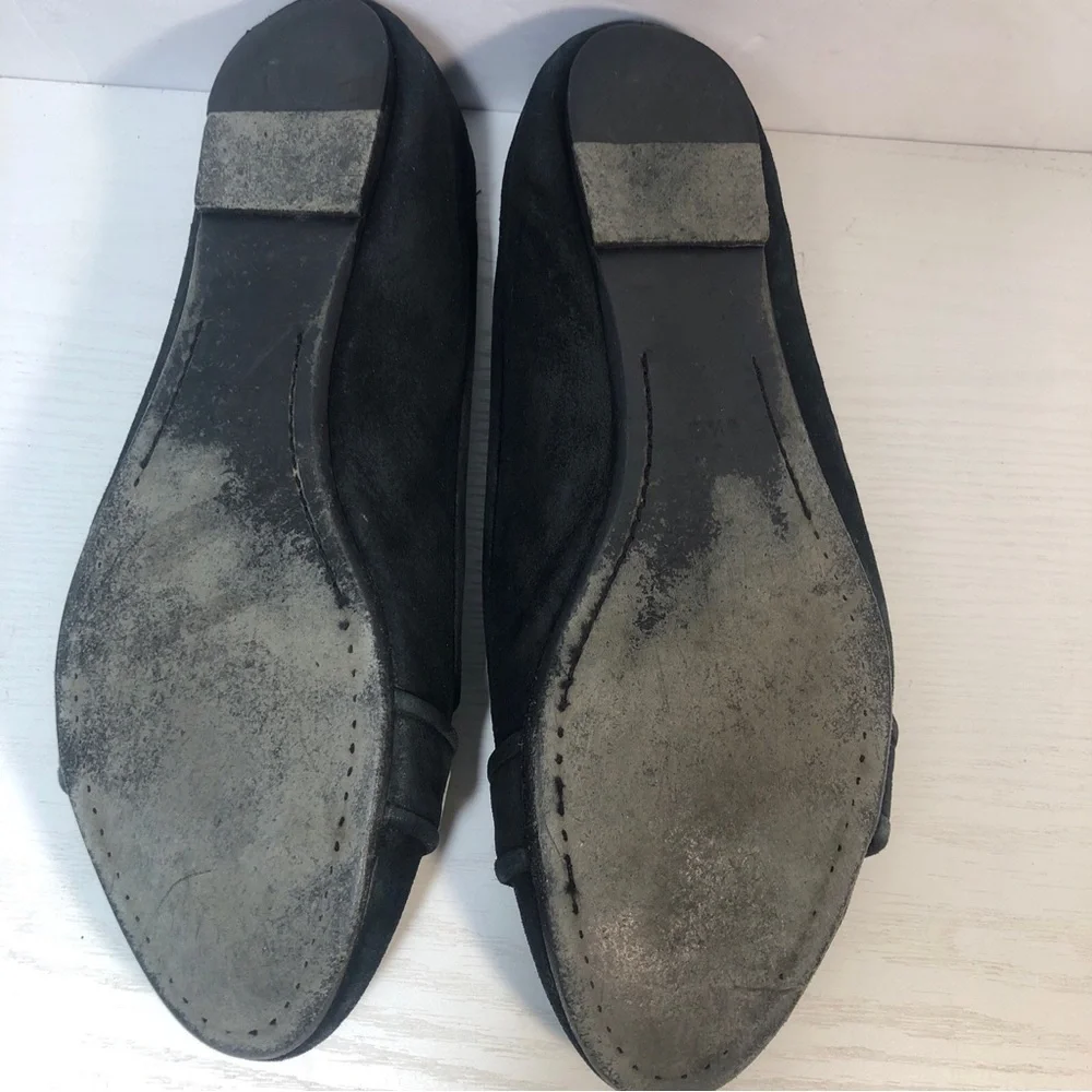 Tory Burch Black Asher Leather Flats Womens 9.5  Ballet Style Loafers